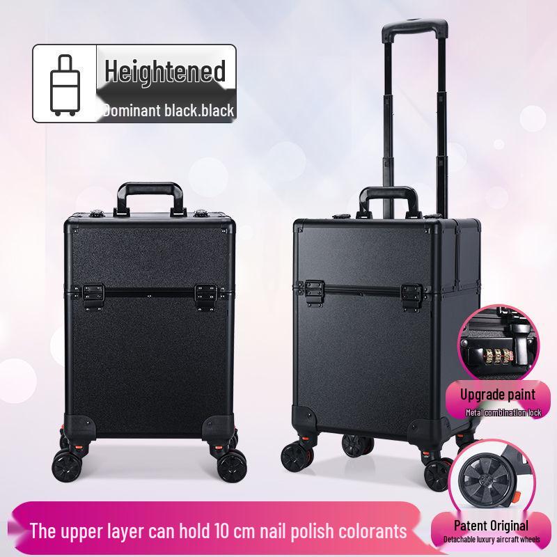 Portable Professional Makeup Case with Trolley, Lockable, Large Capacity for On-Site Beauty, Manicure, Microblading