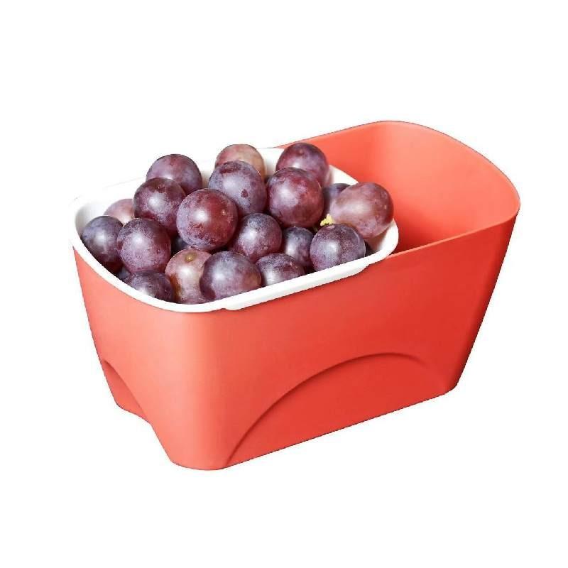 Caja de Snacks de Doble Capa con Drenaje para Almacenamiento de Frutas y Caramelos