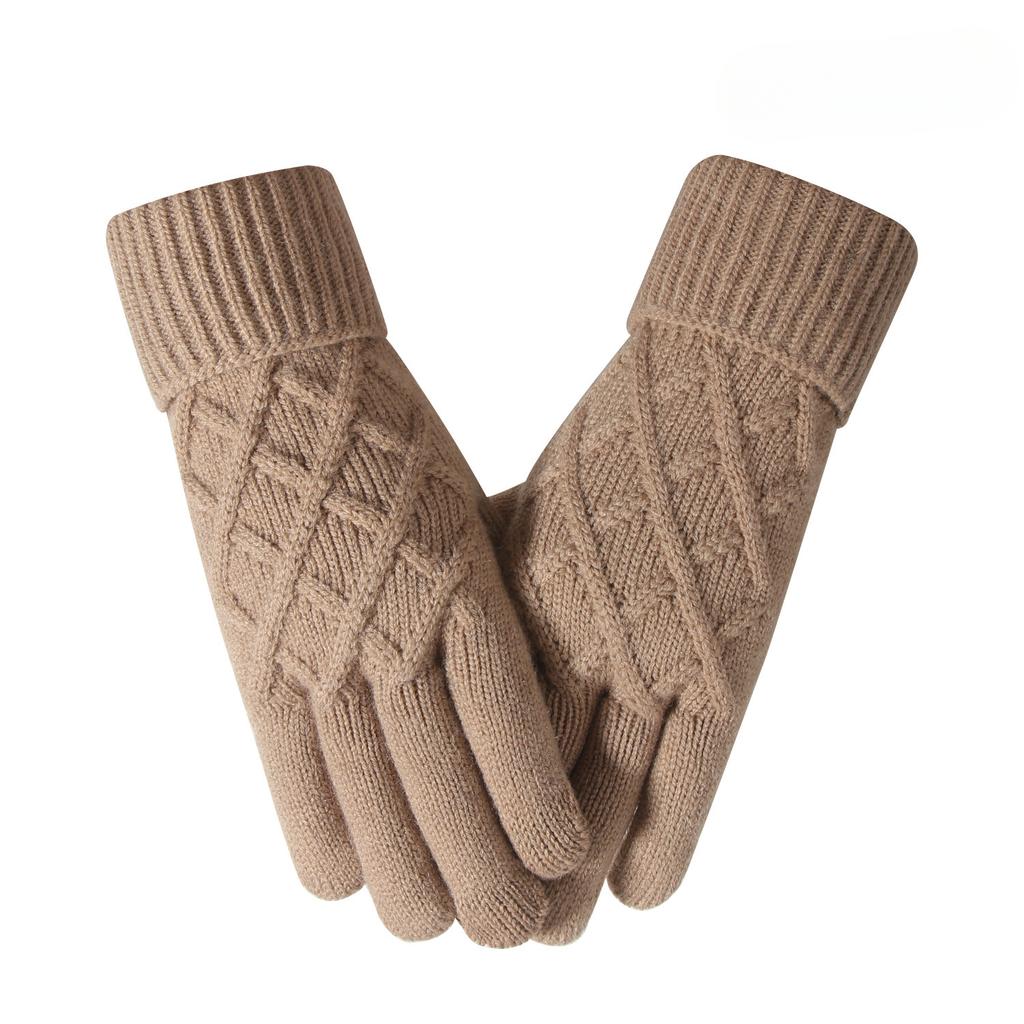 Knitted Gloves for Winter Outdoor Cycling for Cold Protection for Women's Office Touch Screen Gloves Thickened and Lengthened Warm Gloves