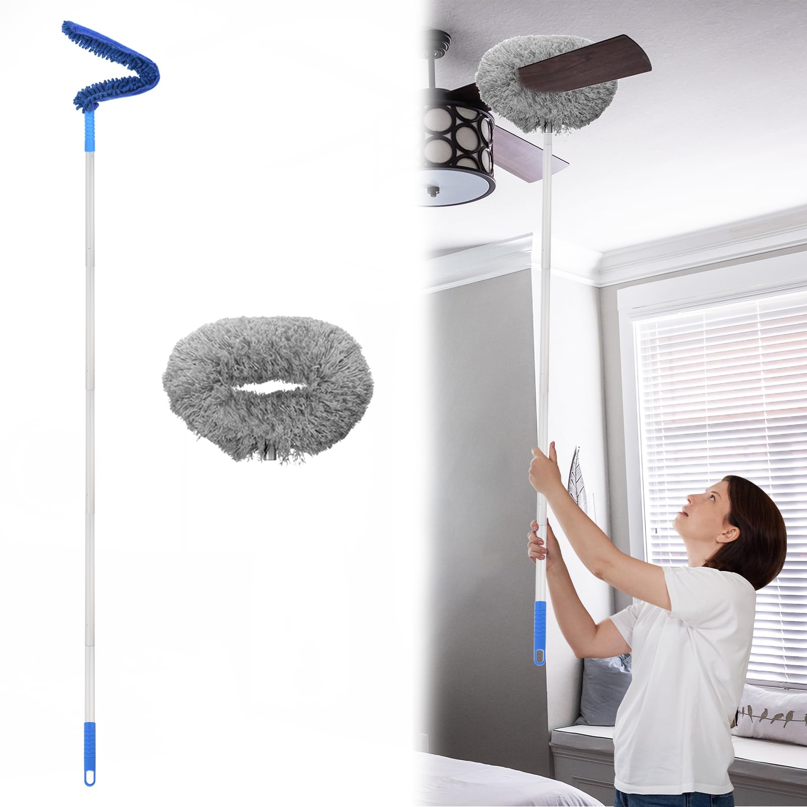

PATIKIL Ceiling Fan Cleaner to Microfiber Duster Telescopic Handle Fan Blade Cleaning Tool for Furniture Grey Duster, 12.9 59 , Blinds,
