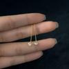 Fashion Jewelry 925 Sterling Silver Long Earring Single Zircon Long Tassel Chain Gold Plated Ear Wire Earrings for Women