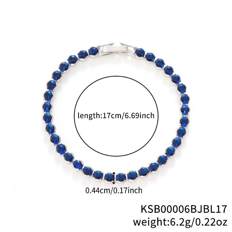 Mary Kashi Fashion Jewelry - Multi-sku Crystal Bracelet, Electroplated Aaa Cubic Zirconia Bracelet, Diamond-accented 4mm