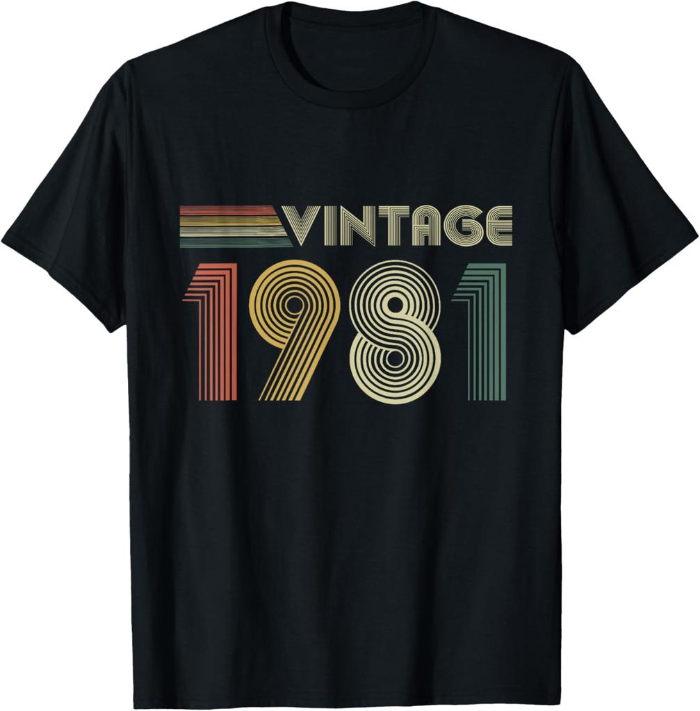 Est 1981 Limited Edition 45th Birthday Vintage 45 Year Old TShirt Retro Vintage Clothes Tops Round Neck Graphic T Shirts