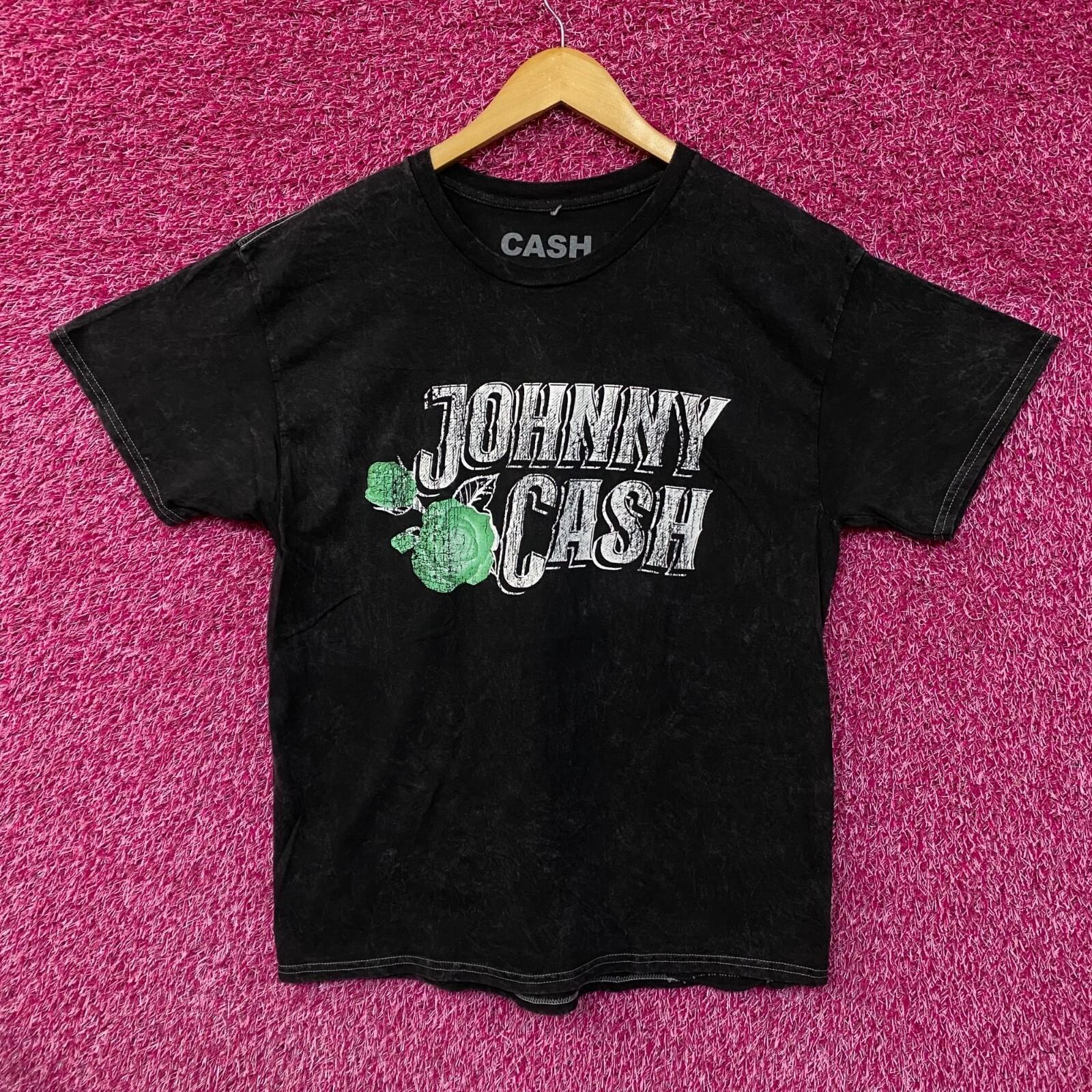 Johnny Cash Hat Man in Black Mineral wash Tshirt size Large M