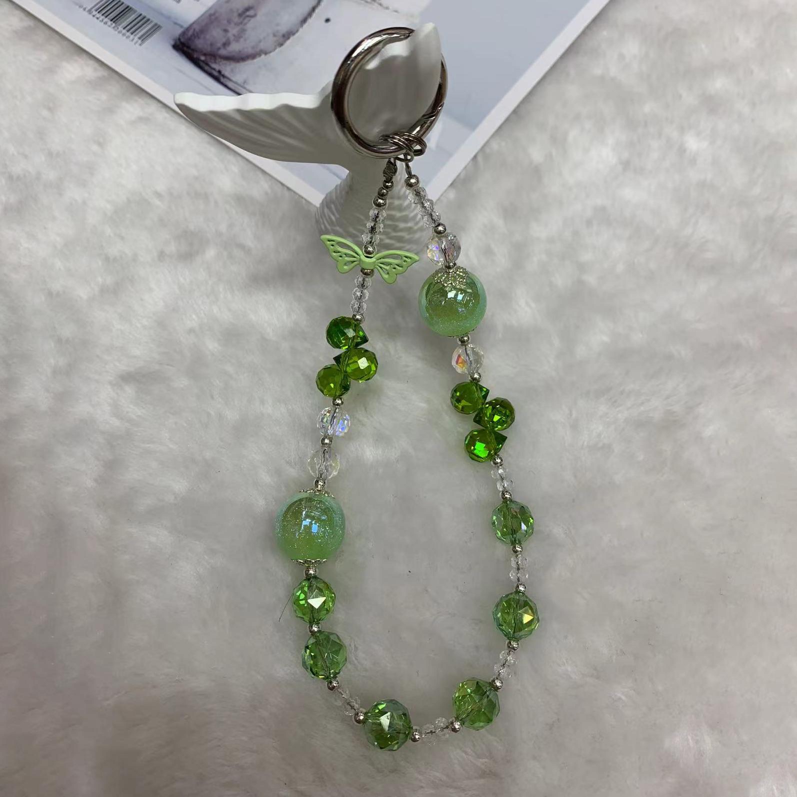 26cm Phone Charm Strap Lanyard Wrist Strap Beaded Phone Chain with Tether Tab A