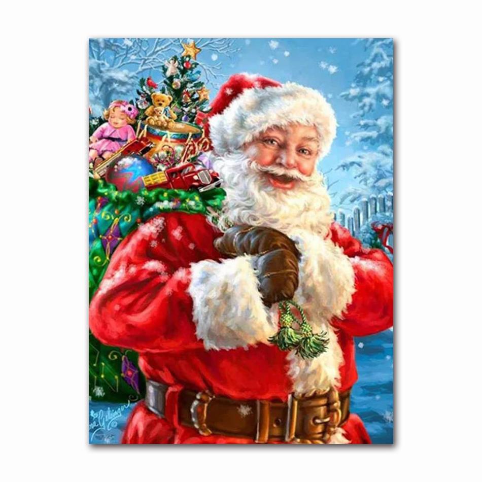 Happy New Year Christmas Series Canvas Painting Santa Lantern Posters and Prints Modern Wall Art Picture Bedroom Decoration