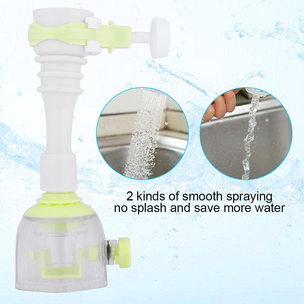 Movable Water Saving Extension Faucet Splash proof Kitchen Valve Spray Green 13cm