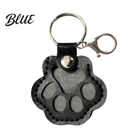 Porte-clés Empreinte de Patte Souvenir Poils d'Animal Forme Chien Chat Rangement