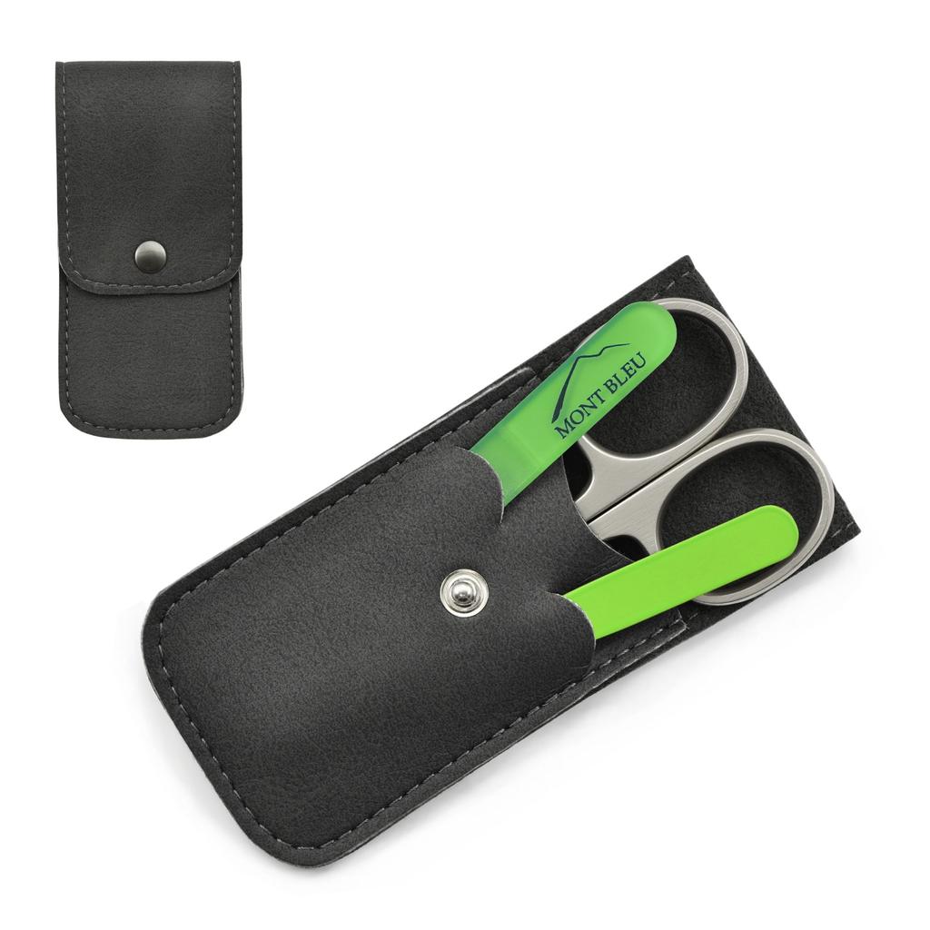 Mont Bleu 3-piece Manicure Set In Soft Leatherette Case