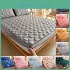 Thick Mattress Pillowcase Without Cover Quilted Fitted Bed Sheet Fashion Printed Bedding Nonslip Sheet Dust Cover