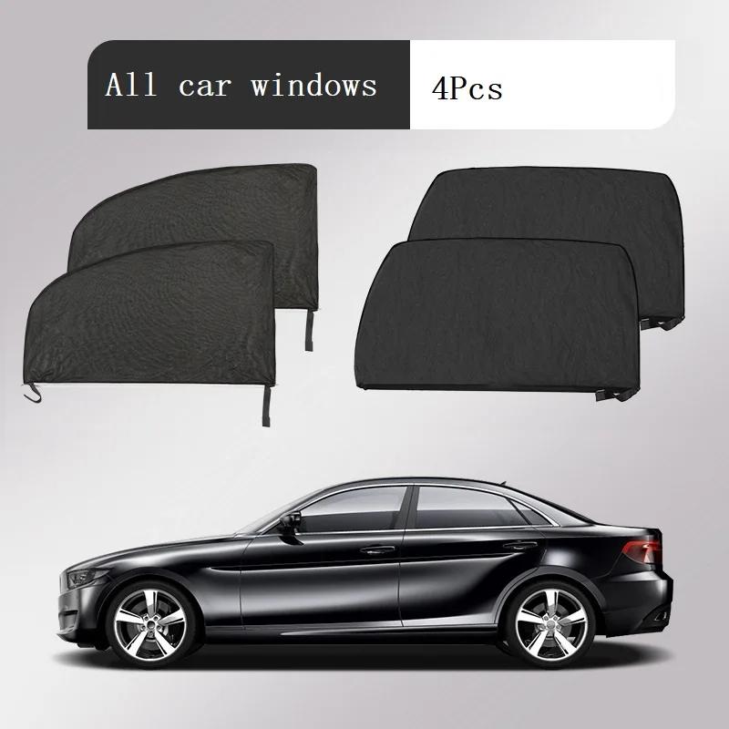1-4Pcs Car Window Screen Door Covers SUV Sunshade Anti-mosquito Insect Ventilation Breathable Shading Cooling Car Screen Window