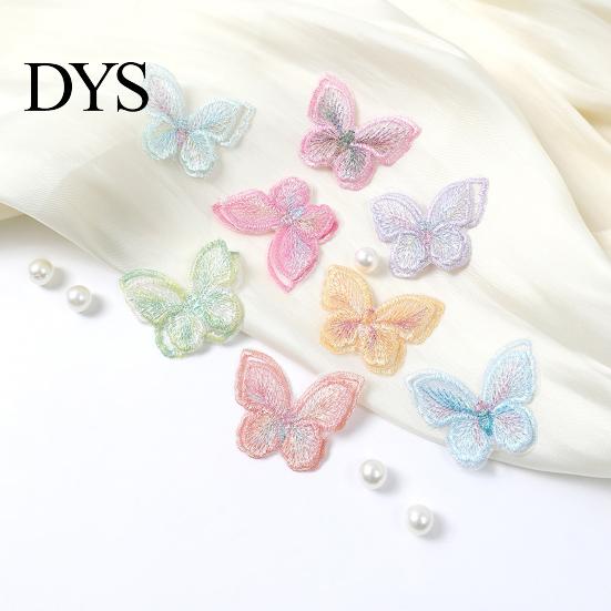 Sewing Patches 10Pcs Butterfly Appliques Exquisite Handicraft Double Layers DIY Embroidery Craft Flower Accessories