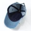 Korean Retro Washed Denim Baseball Cap with Holes for Men and Women - Spring/Autumn Style Sunshade Duckbill Hat