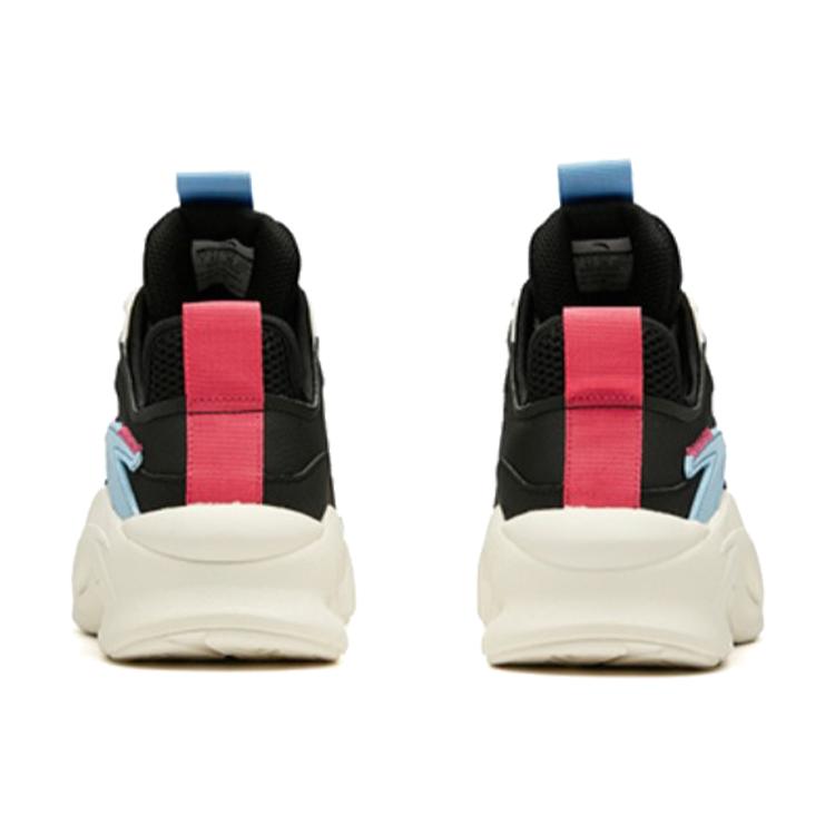 New Anta Bastard Peak Cushioned Slip Resistant Abrasion Resistant Low Top Chunky Sneakers Women's Black White 122018088-2