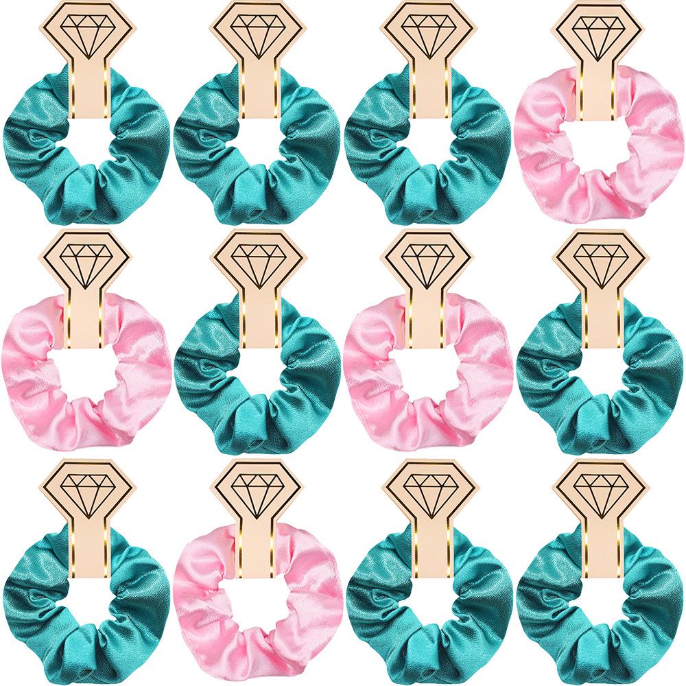 Minimalist Solid Satin Hair Tie Ponytail Accessory with Hang Tag