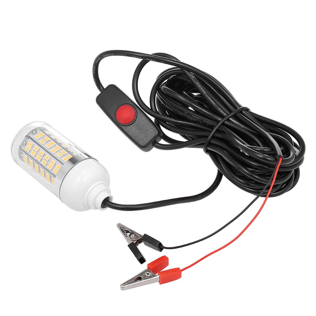 12V 15W Underwater Fishing Attract Light LED Lamp Fish Finding System Light with 30ft Power Cord and