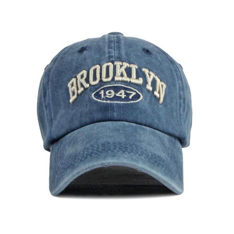 Four Season Men Baseball Cap For Women Leisure Vintage Style Washed Cotton 1947 Embroidered Snapback Hat Summer Unisex Sun Protection Cap
