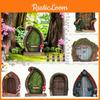 Rustic Farmhouse Fairy Door Decor With Wooden Craft Figurine For Home Living Room Accent