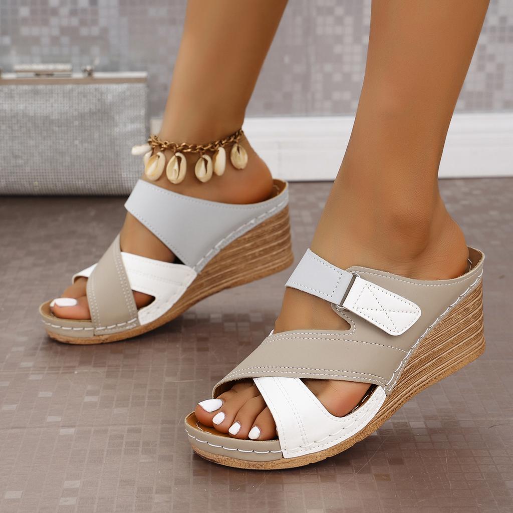 Fashion Summer Women Wedge Sandals Premium Orthopedic Open Toe Sandals Vintage Anti-slip Leather Casual Platform Retro Shoes for Women