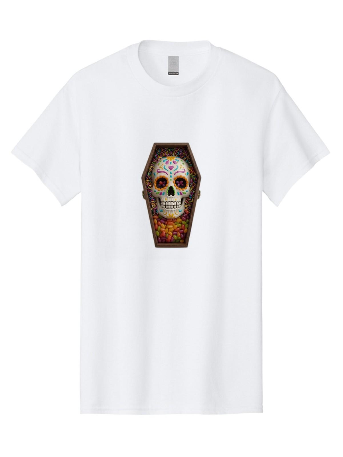 Sugar-Skull-Coffin Mens Graphic Tee, 100% Cotton, Casual Summer Wear S разноцветный