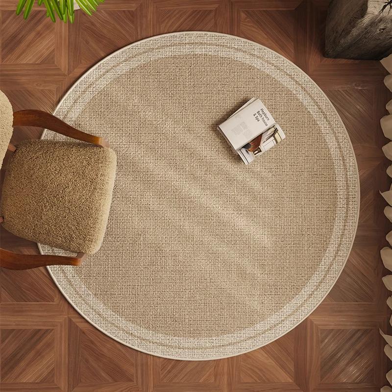 Round Flannel Modern Rug for Living Room, Study, or Bedroom - Perfect for Sofa, Coffee Table, Chair Pad, or Bedside Mat