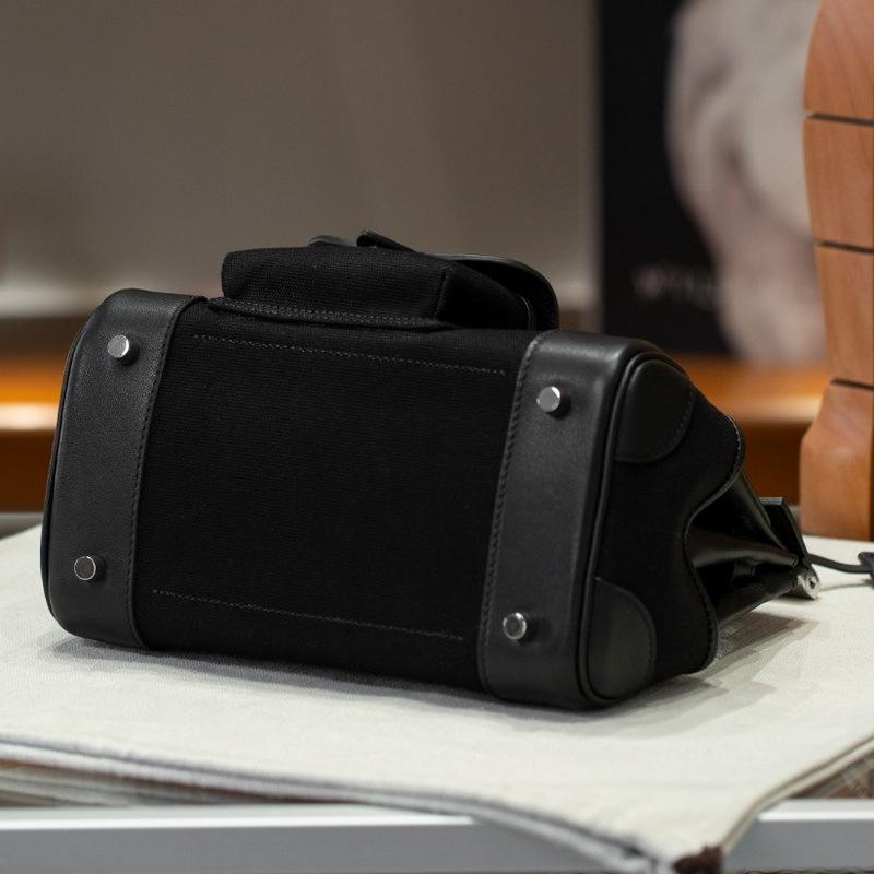 New leather women's bag swiftr, 25CM pocket handbag made of cowhide and canvas