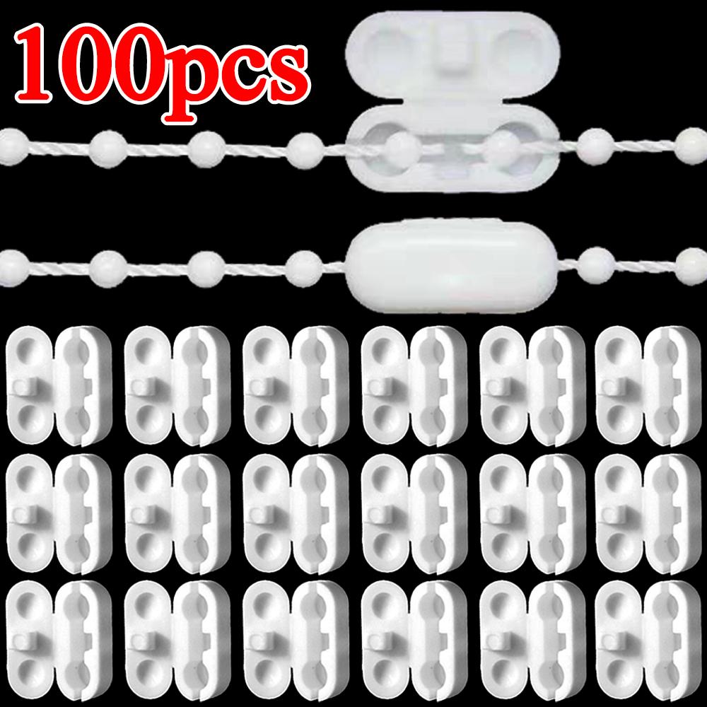 5-100Pcs Roller Blinds Pull Cord Connector Curtain Chain Connector Roman Curtain Beaded Chain Cord Connection Decor Accessory