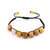 Natural Stone Woven Cone Bracelet, Pyramid Pagoda Woven Bracelet, Colorful Stone Beaded Woven Bracelet B105