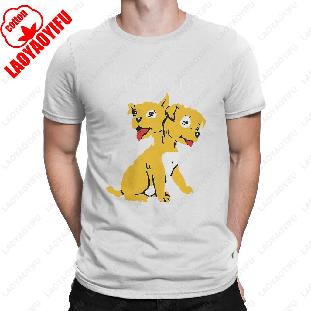 Men TShirts Music Vintage Pure Cotton Tees Short Sleeve Melvins T Shirts O Neck Fashion Shortsleev Summer Classic Style Tshirt