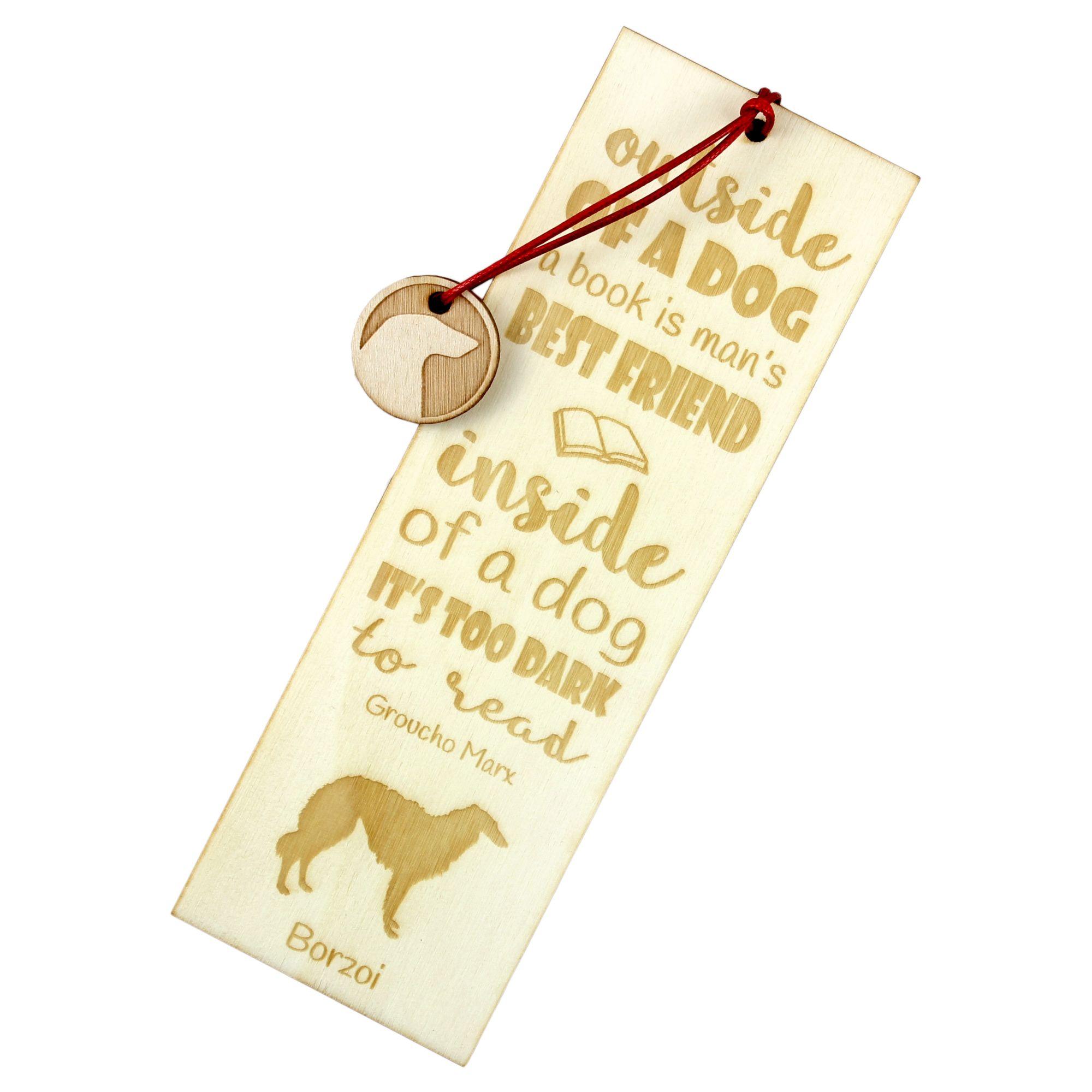 

Borzoi, Russian Hunting Sighthound, Russian Wolfhound - dog bookmark, personalized bookmark, gift for bookworm from Art-Dog brand