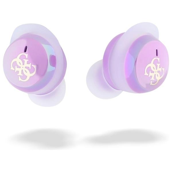 Guess Bluetooth Headphones GUTWSJ144ESU TWS + Docking Station Purple/Purple Iridescent 4G Printed Logo