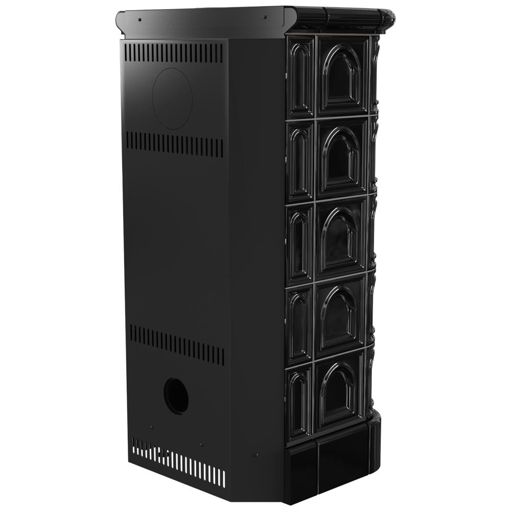 KRATKI tiled stove BLANKA 8kW Ø160 black wood EcoDesign with accessories