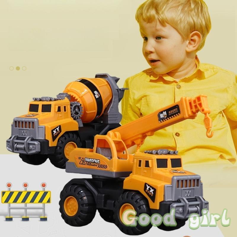 New.1Pc Simulation Vehicle Big Toy City Car Concrete Mixer Truck Fire Role Play Boy Gift Construct Vehicle Sliding Bulldozer Toy