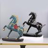 Success Horse Ornament Artistic Good Luck Horse Figurine Resin Modern Horse Statue for Home TV Stand Desk Wine Cabinet Decor
