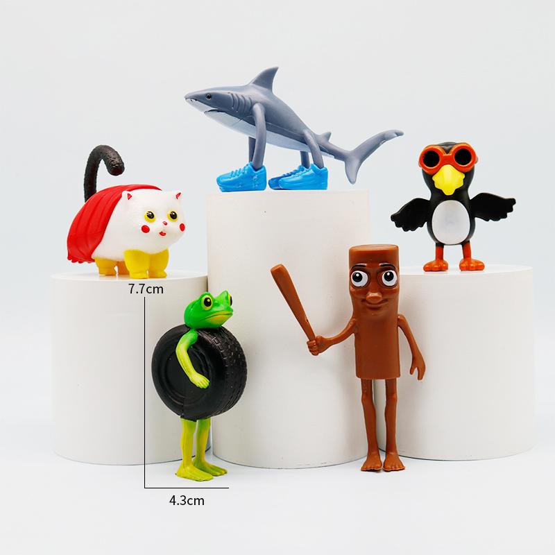 5/6/8/12pcsTungtungtungSahur Brainrot Wooden Stick Dolls Ornaments Desktop Decor Tralalero Tralala Ornaments for Kid Gift