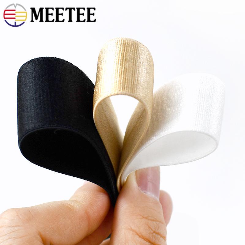 Meetee 5/10/20M 6-30mm Elastic Band Spandex Underwear Stretch Webbing Tape Clothes Drawstring Strap Bra DIY Garment Belt Bands