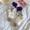 Cartoon Cute Socks Women'S Warm Mink Velvet Medium Tube Socks Autumn And Winter Fluffy Thickened Japanese Stacking Socks Women'S Socks Long