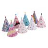 Versatile 8Pcs Paper Gold Foil Happy Birthday Party Cone Hats For Adults And Kids Party Decoration