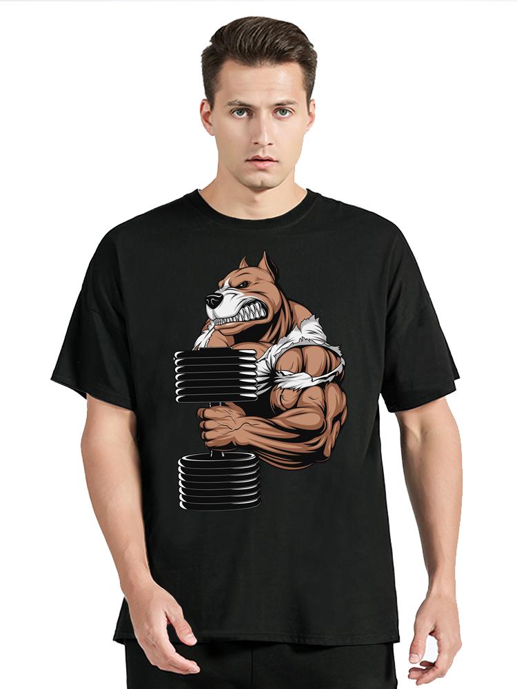 

New Ferocious Pitbull Working Out Tshirt Fashion Streetwear GYM Oversized Tshirt Mens Clothing Fitness Tops T Shirt 5XL різнокольоровий