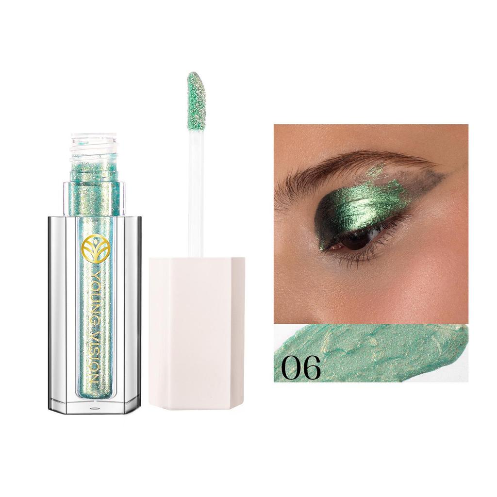 12-color Sparkling Colorful Eye Shadow Pearlescent Polarized Brightening Matte Liquid Eyeshadow