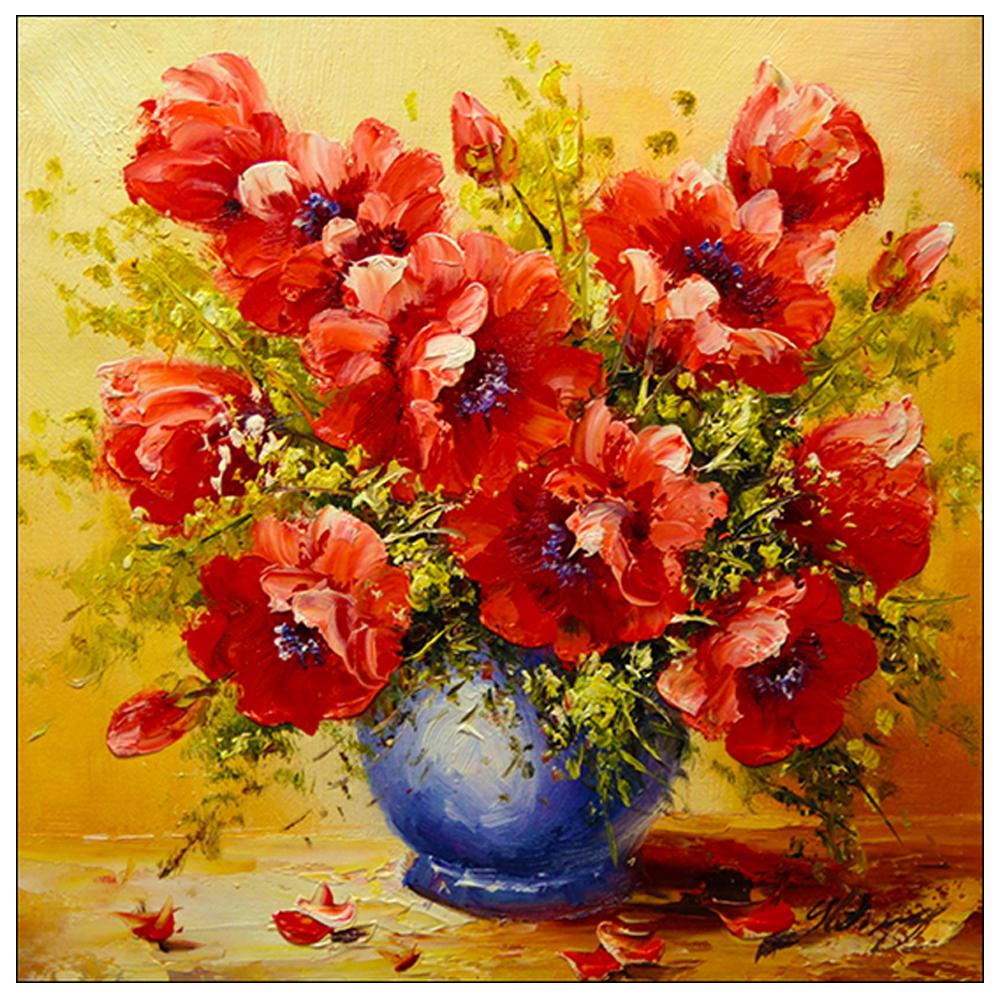 

5D Алмазная картина, вышивка крестом, цветок, полное изображение, художественные бусины, домашний декор, круглый