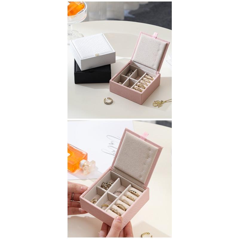 Minimalist Vintage Jewelry Organizer - Portable Travel Box with Display for Earrings Necklaces Rings & Accessories