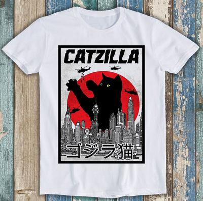 Catzilla König der Pfoten Pfoten Katze Kätzchen Haustierliebhaber Lustiges Geschenk T-Shirt M2176
