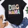 Trend Dog Mama Bedruckte Damen T-Shirts Mode Cartoon Grafikdruck T-Shirts Kleidung Damen Shirt Kurzarm Lässige Tees