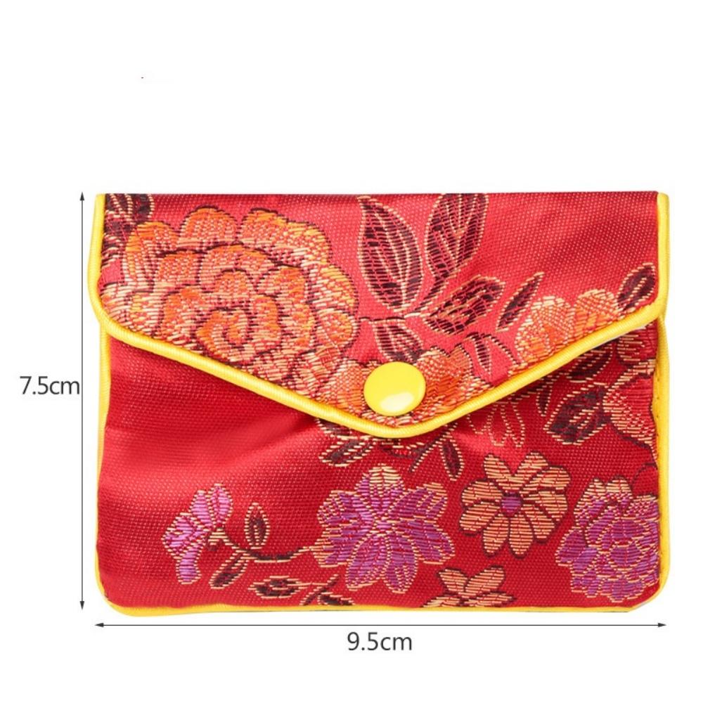 Zipper Bag Brocade Jewelry Pouch Buddhist Beads Brocade Box Zipper Brocade Sack For Buddhist Bead Pouch Jewelry Packaging Bags красный