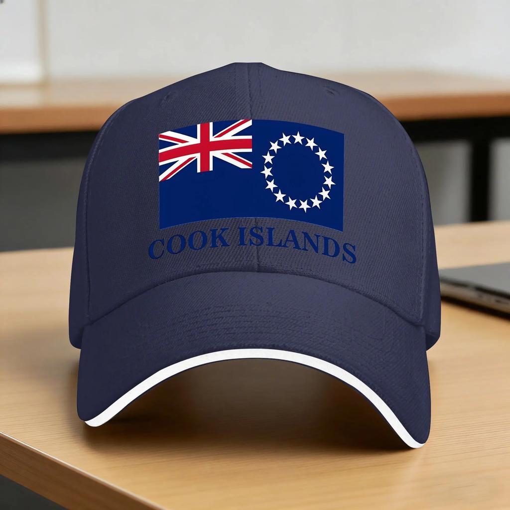 Summer Cook Islands Flag Baseball Cap Kpop Rock Fashion Custom DIY Sun Hip Hop Hats Women Unisex High Quality Snapback Cap