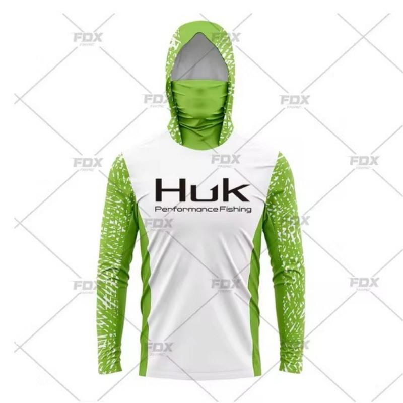 HUK Tuta da Pesca con Cappuccio e Maschera per Sport all'Aperto Leggera Protezione Solare Maniche Lunghe Luya