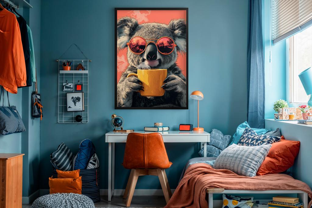 Obraz Plakat na ścianę  w ramie młodzieżowy Koala pokoju nastolatka 50x70
