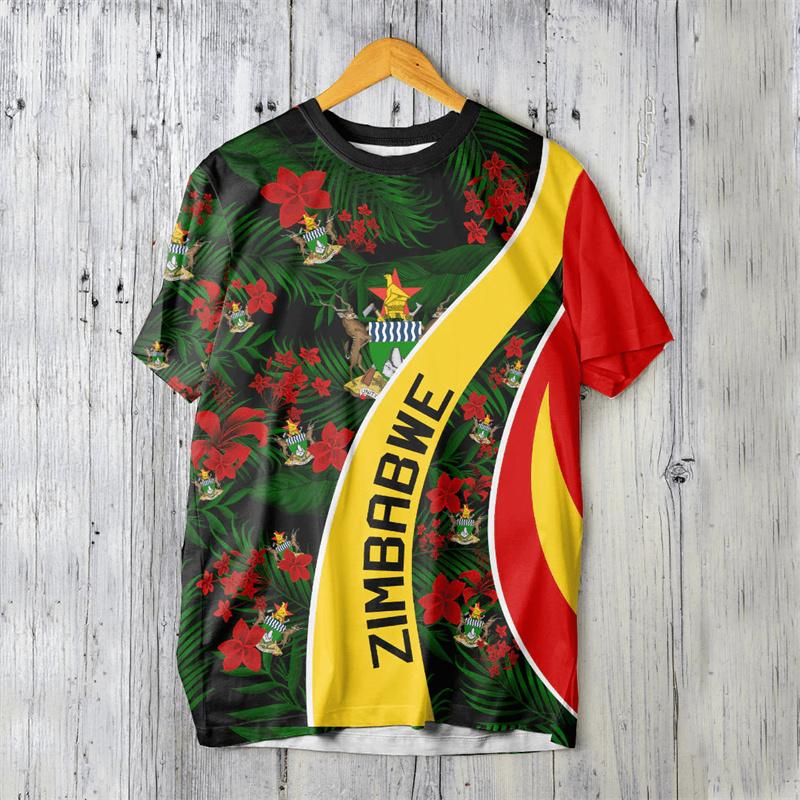 Harajuku 3D tričko s potiskem vlajky Zimbabwe pro muže děti sport mír a láska trička unisex módní trička pánské oblečení