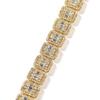 13MM Full Diamond Jiugongge Bracelet, Unisex Fashion Trendy Hip-hop Alloy Jewelry